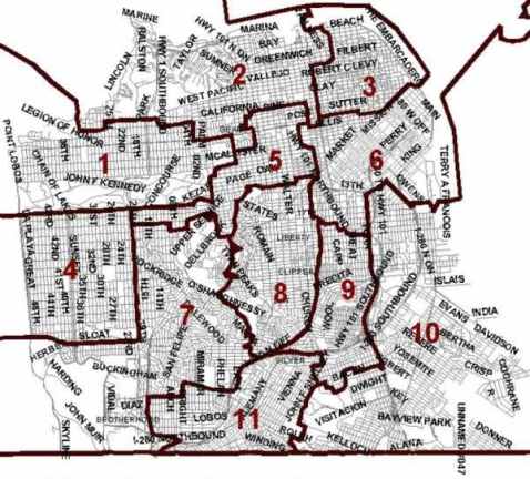 san francisco district map